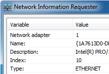NETWORK INFO REQUESTER VERSION 1.01