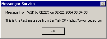 messenger service popup